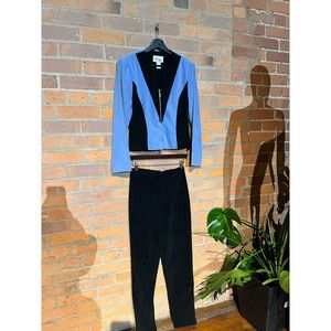 Blue black 2 piece suit